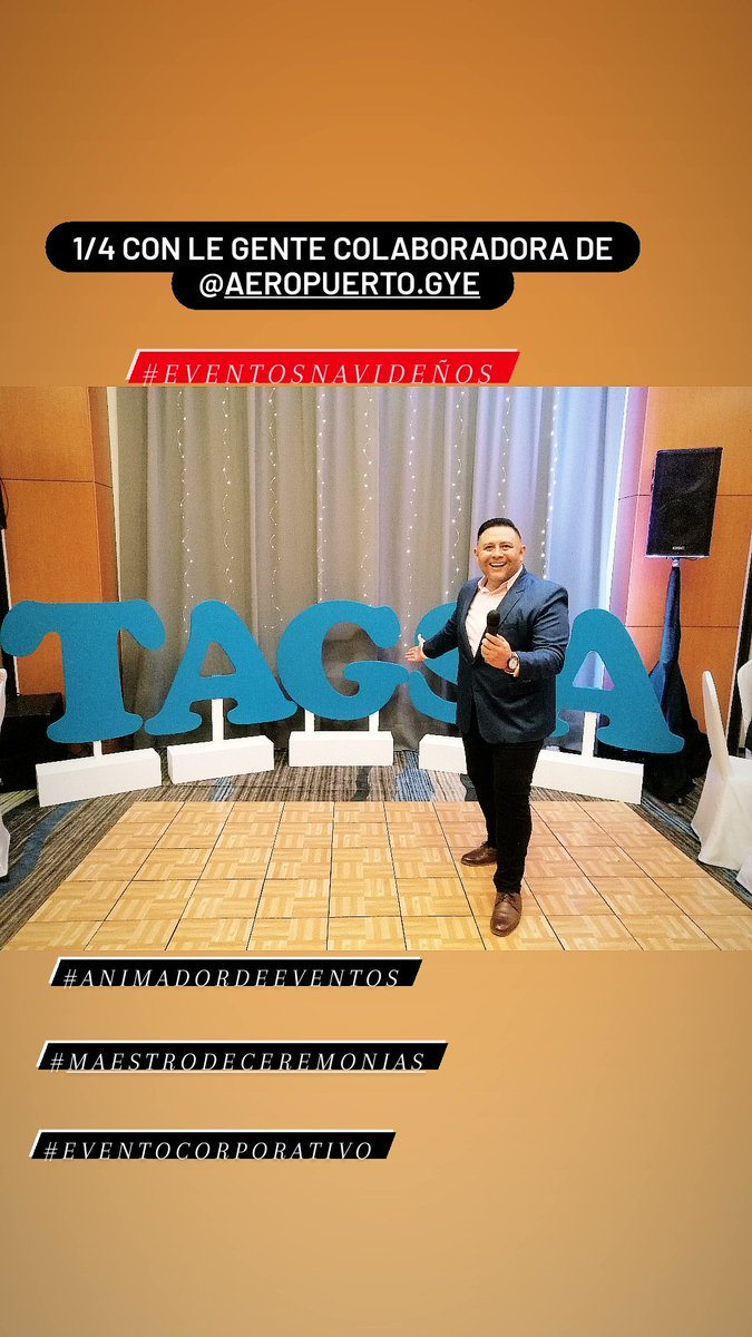 ruddybozada's tweet photo. #RuddyBozada #Animador #locutor #MaestrodeCeremonias #animadordeeventos hoy trabajando para los amigos @Aeropuerto_GYE https://t.co/TE5lURgmJr