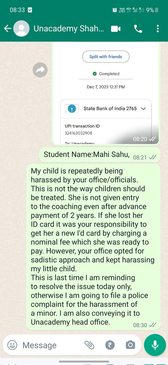 ravi_sshankar's tweet photo. @RomanSaini @unacademy @TeamUnacademy @UnacademyCares 
This is happening when 100% payment is done in advance. What else you people want? https://t.co/kuehidOgfw
