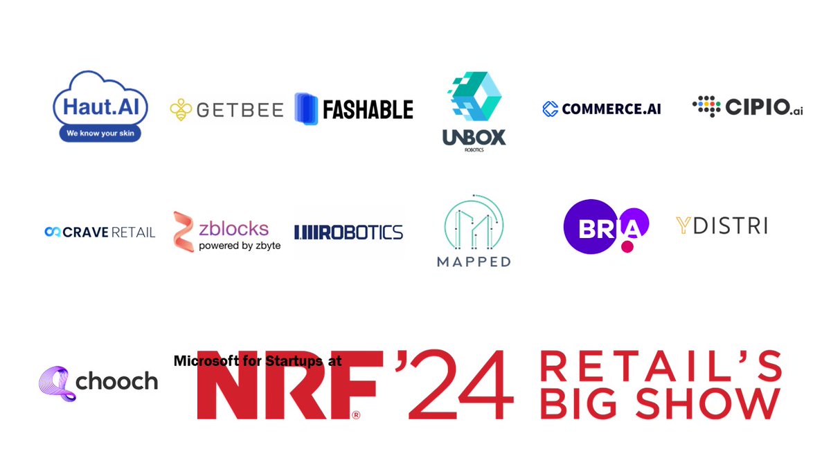 5h15h's tweet photo. The team at #Microsoft for Startups is looking forward to connecting with #Startups and #Retailers at the #NRF2024 Big Show in #NYC : https://t.co/3UdMD5JzYy
#NRF #NYC #msft4startups https://t.co/Yrq5V248HM