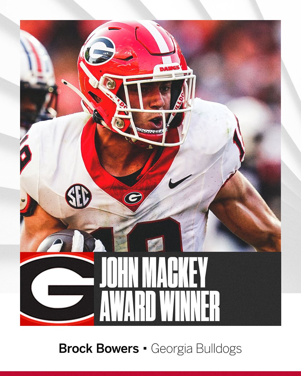 SEC Network (@secnetwork) on Twitter photo .<a href="/GeorgiaFootball/">Georgia Football</a>'s Brock Bowers is the first player to win back-to-back Mackey Awards 🐶🏆 .<a href="/GeorgiaFootball/">Georgia Football</a>'s Brock Bowers is the first player to win back-to-back Mackey Awards 🐶🏆
