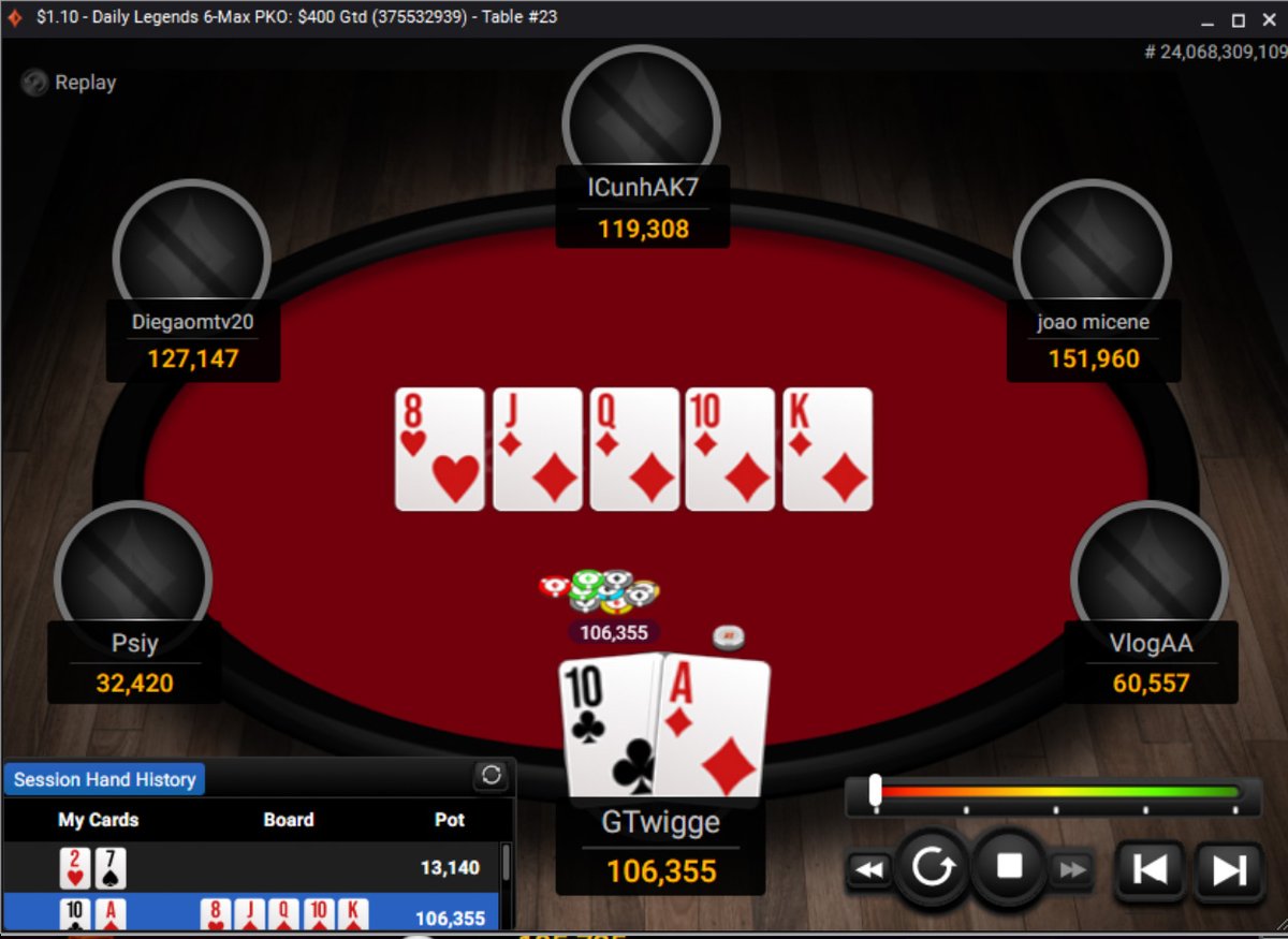 I can't remember that last time I've gotten one of these. Sadly, it was the only real good hand I had all game.