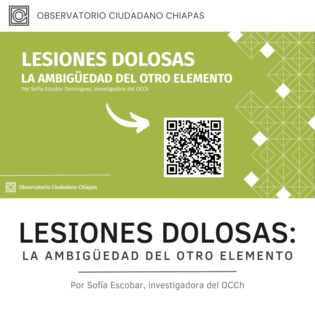 ObservatorioCCH's tweet photo. #OCCh | De enero a julio 2023, en Chiapas se registraron📊 64 carpetas de investigación por el delito de #LesionesDolosas hacia menores de edad👶🏻.
Conoce estos y otros datos en nuestro artículo “Lesiones dolosas: la ambigüedad del otro elemento” aquí 👉🏼 https://t.co/psciM4rdDm https://t.co/TVHCY5PcEu