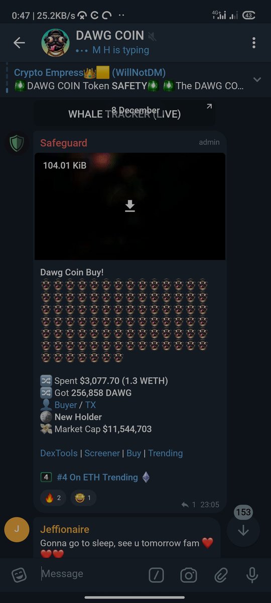 Hold the front page! $Dawg is now dancing with an $11.5 million market cap! 🕺💰 This meme sensation is not just trending; it's becoming a  blockbuster! 🚀🌟 

$Dawg is gonn create a trend. 
Watch n see