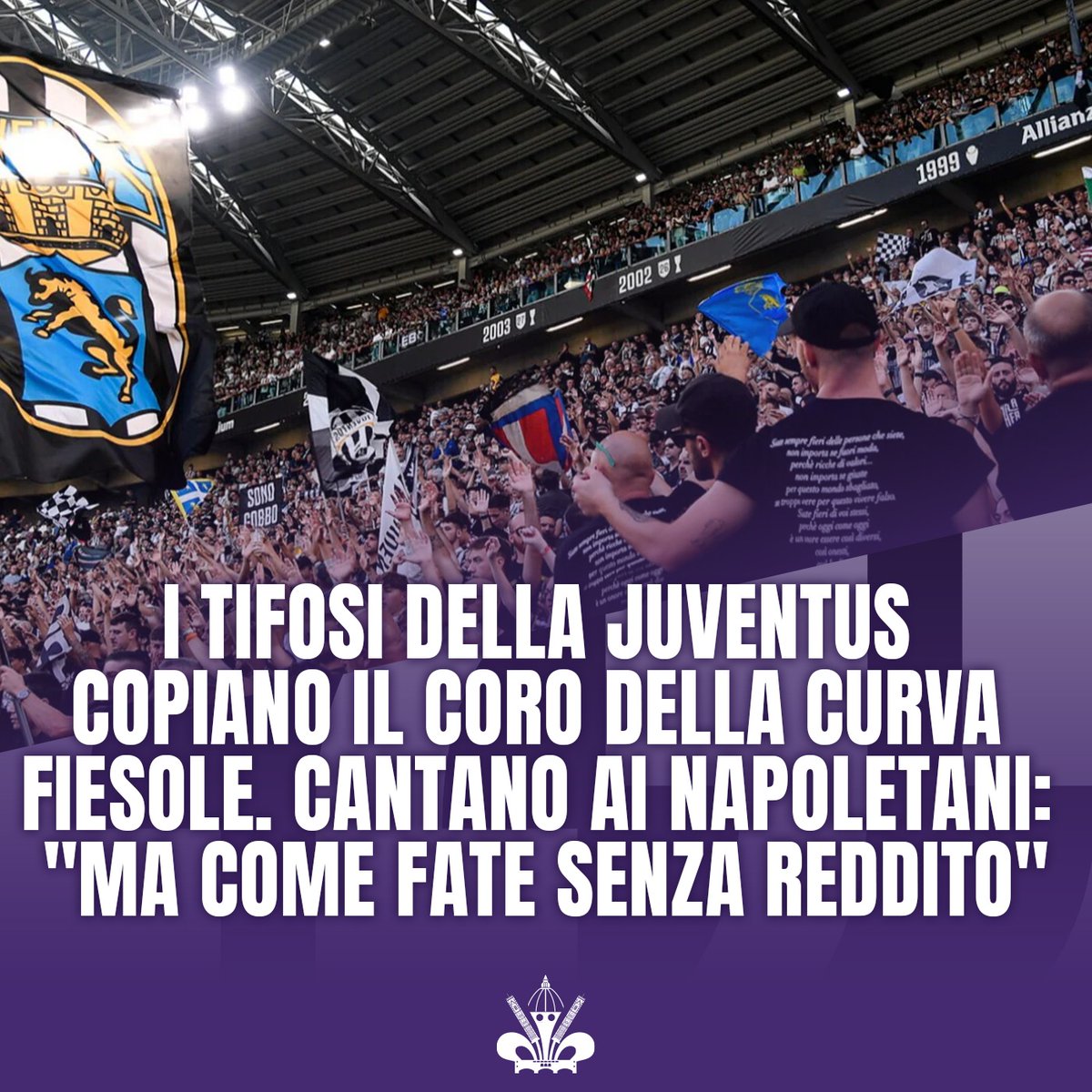 🗣E poi dicono che non guardano la Fiorentina 😏 ✍️Come al solito i tifosi della Juventus guardano i tifosi della Fiorentina e prendono spunto dalla loro genialità. È quello che è accaduto dopo il fischio finale di Juventus-Napoli dove i tifosi bianconeri hanno cantato ai…