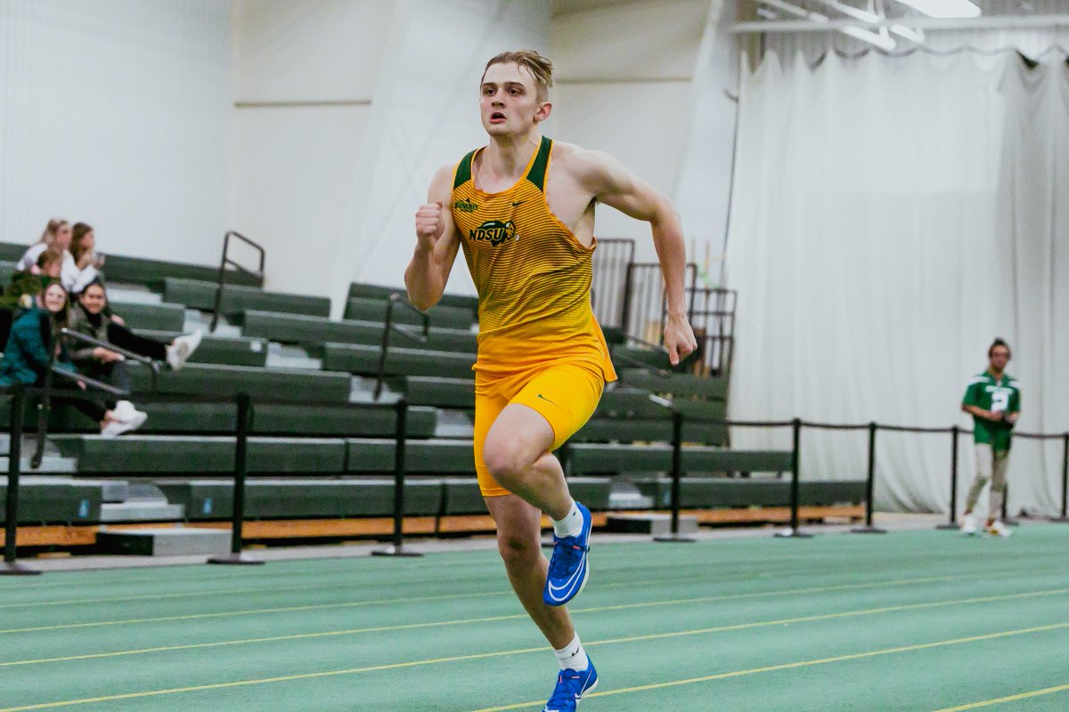 NDSUTrackField's tweet photo. Freshman Gabe Miles finished 3rd in the 200m dash in 22.37 for his Bison debut. https://t.co/gUNd7YVZUI