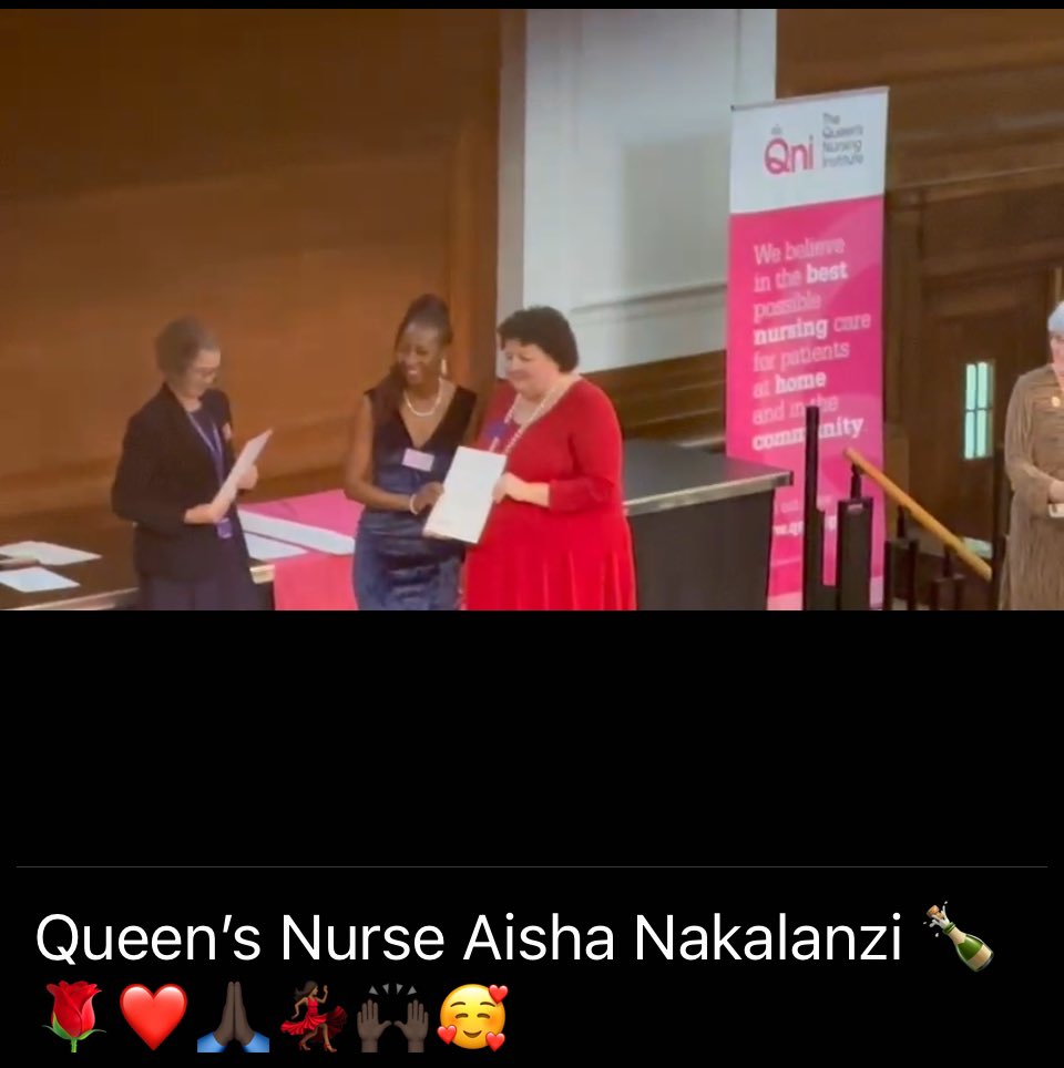 So pleased to have been honoured with the Queen’s Nurse Award last evening, still out celebrating 💃🏽👏🏽. It’s a great honour and I look forward to  using this opportunity to empower and shine a light on Community Nursing.#FNFFellow,@croydonhealth,@FNightingaleF,@TheQNI,@theRCN