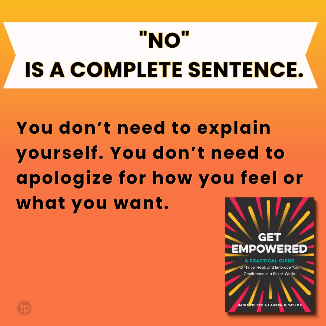 1defendyourself's tweet photo. Maybe you know someone who needs to hear this. Maybe it's you. "Get Empowered" can be a great gift of (self-) love. #noisacompletesentence #boundaries #selfloveisthebestlove #getempowered https://t.co/ZdRC1Dc97Q