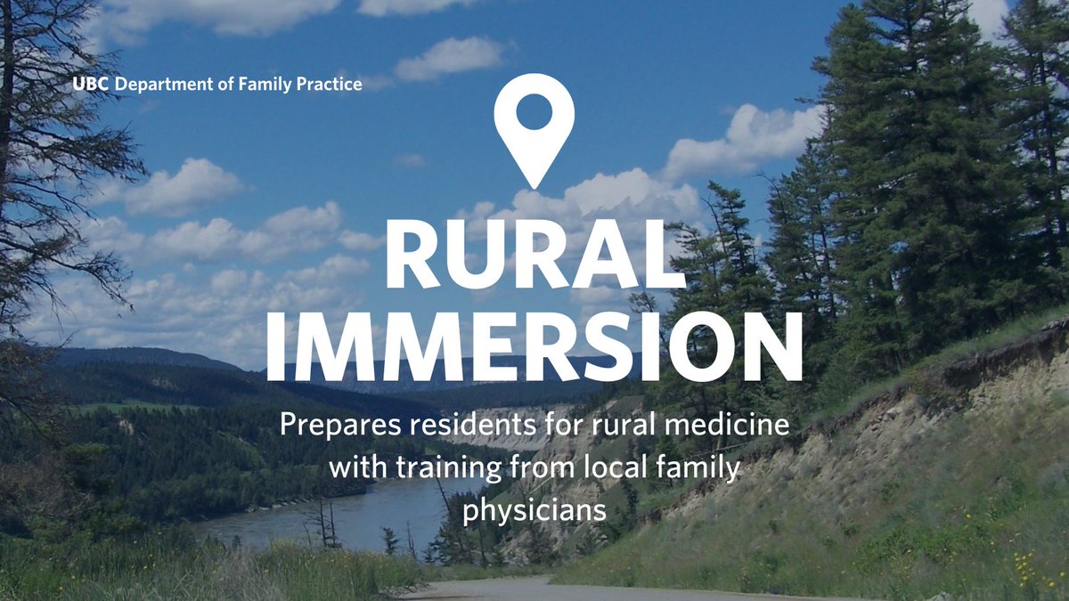 The rural immersion program provides innovative family medicine training, helping residents learn through lived experience in a rural community. Learn more about the site and how to apply here: go.library.ubc.ca/BfBXLk