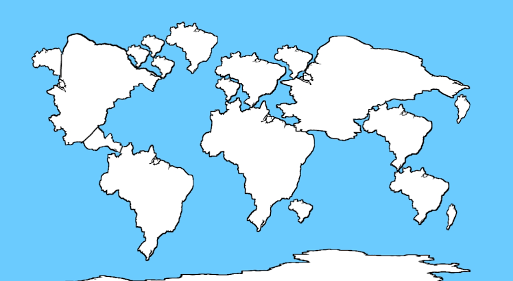 World map but it's all Brazil