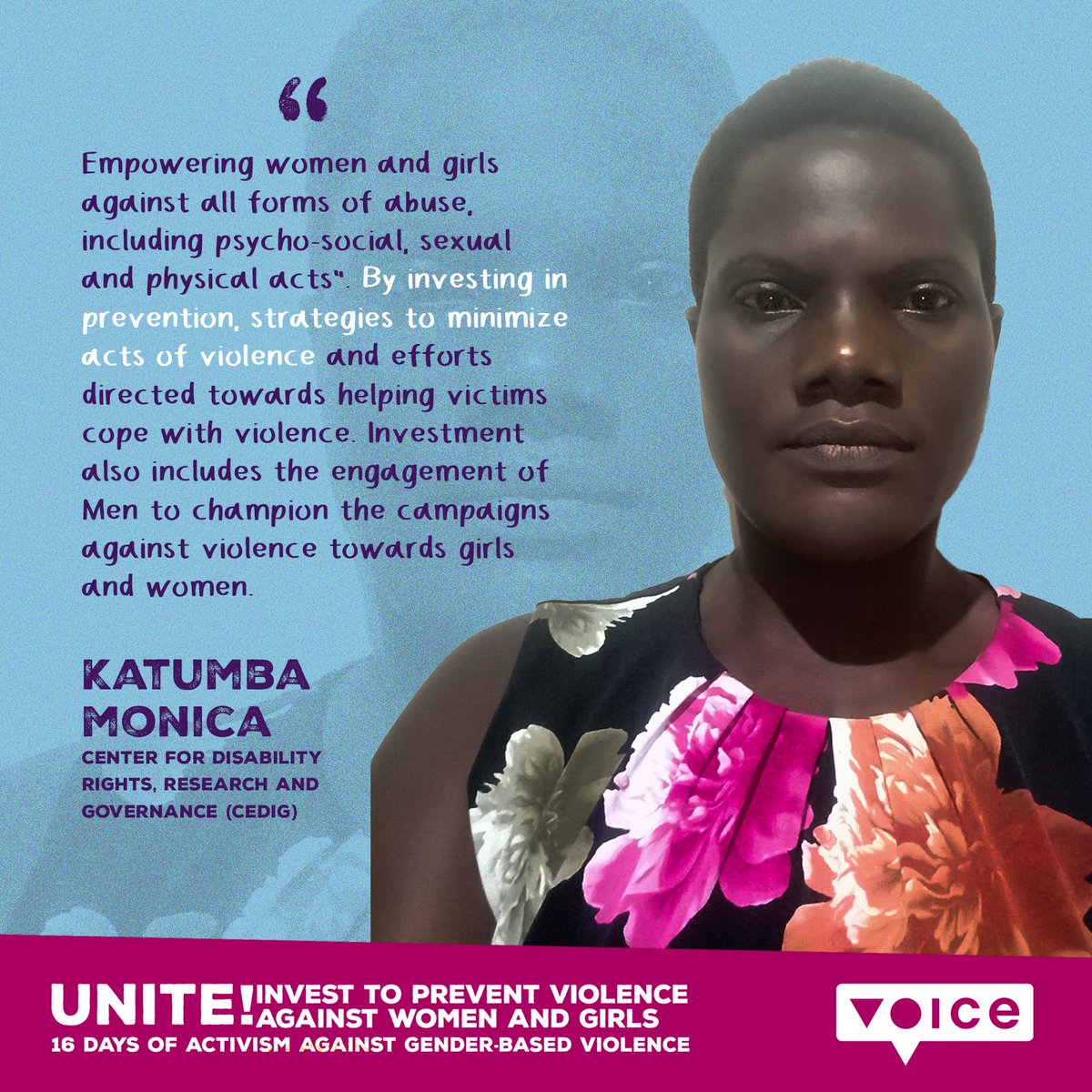 voicetweetz's tweet image. As we end the 16 Days of Activism Against Gender-based Violence and celebrate Human Rights Day, we would like to share with you voices from East Africa expressing thoughts on what it means to invest in the prevention of violence against women and girls.

#16DaysOfActivism