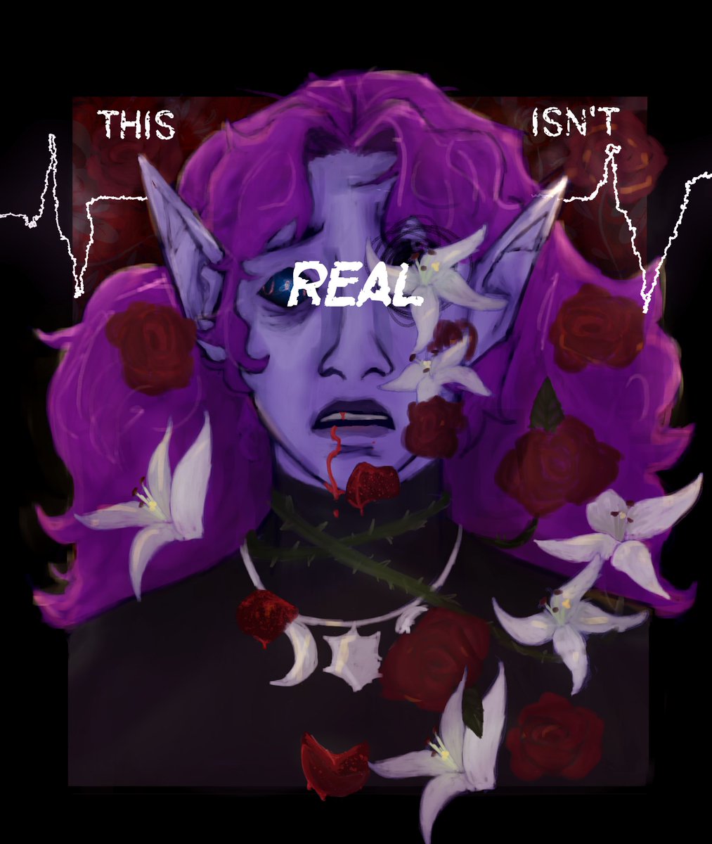 lemiinafterdark's tweet photo. fanart for a silly little tragedy gay in our campaign, that no one gets context for bc it'll spoil things for riven :)

he makes me so sad

#dnd #dnd5e #dndart #fantasy #angst #hanahakidisease #hanahaki #fanart https://t.co/yasOQp1bph