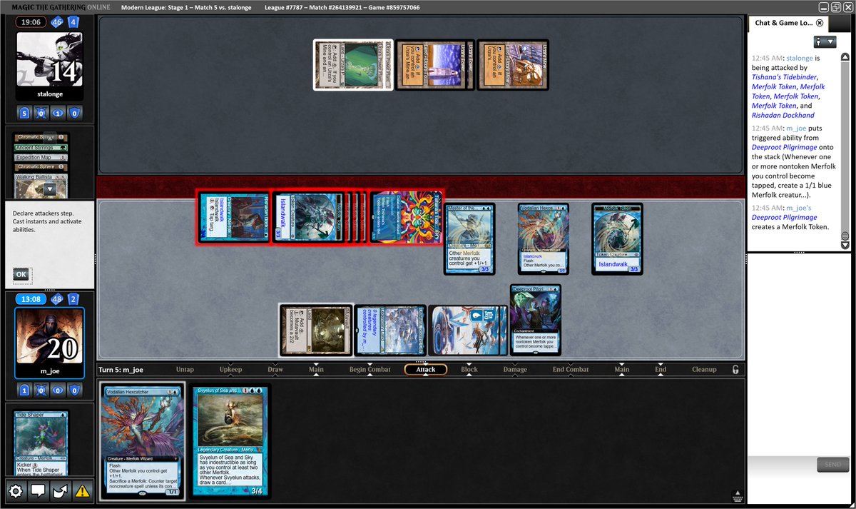 2nd 5-0 w/ the new Merfolk cards! This league had far more diverse opponents.  

Pilgrimage was insane! And Dockhand was tapping lands constantly!

Previous league was 4-1. The list feels very balanced. Sideboard will be tweaked as the meta settles. 

Let me know your questions!