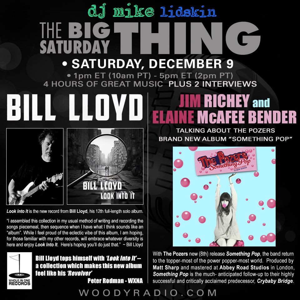 thepozers's tweet photo. Our friend Mike Lidskin @RadioTheLids will host Jim from The PoZers & Elaine McAfee Bender on his radio show this Sat Dec. 9. On @WoodyRadio
Please tune in! ☮️❤️🎶
#thepozers
#somethingpop
#powerpop
#pop #newmusic #emergingartist #indieartist #indie
#indiradio https://t.co/wyMFINAZhL