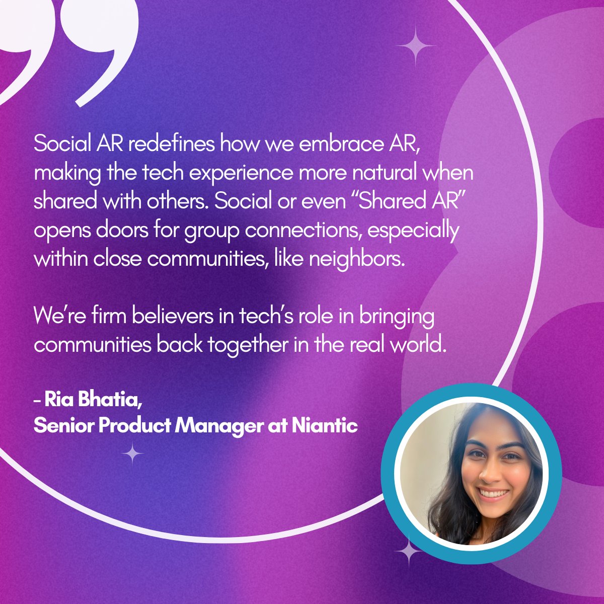DECEMBER 8th ❄️ We asked <a href="/the8thwall/">8th Wall</a>: Why &amp; how can #SocialAR be used to build community? Shout-out to the team for answering the call ✨🙌

Social AR redefines how we embrace AR, making the tech experience more natural when shared with others. Social or even “#SharedAR” opens