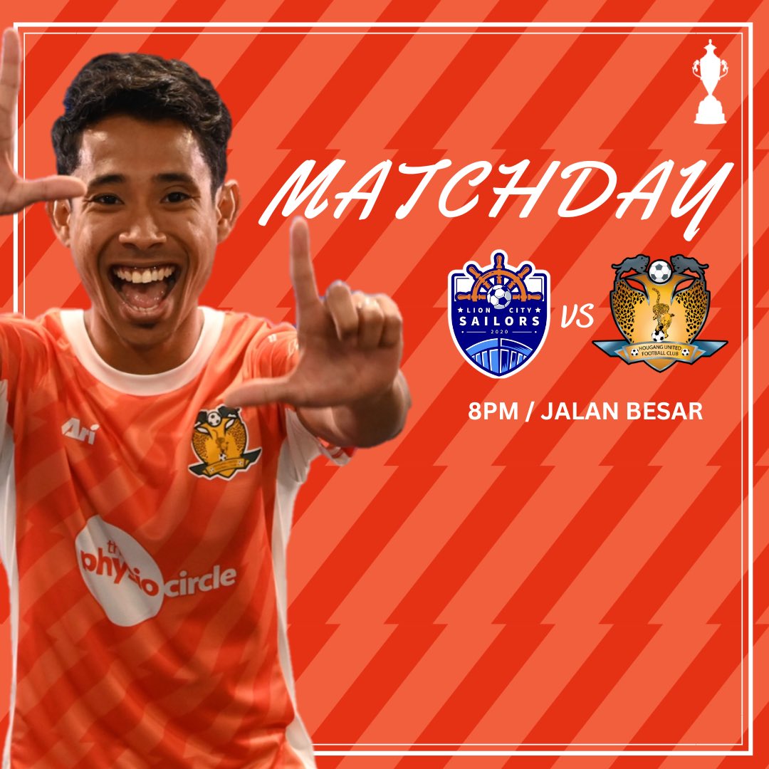𝙈𝙖𝙩𝙘𝙝𝙙𝙖𝙮!

🆚 <a href="/lioncitysailors/">Lion City Sailors</a> 
🏟️ Jalan Besar Stadium
🏆 Singapore Cup Final
⏱️ 8pm
📺 Watch LIVE on <a href="/SGPremierLeague/">Singapore Premier League</a> YouTube, Singtel, Starhub and Mediacorp meWATCH

#HGFC #1H1H #SGCup #HOULCS
