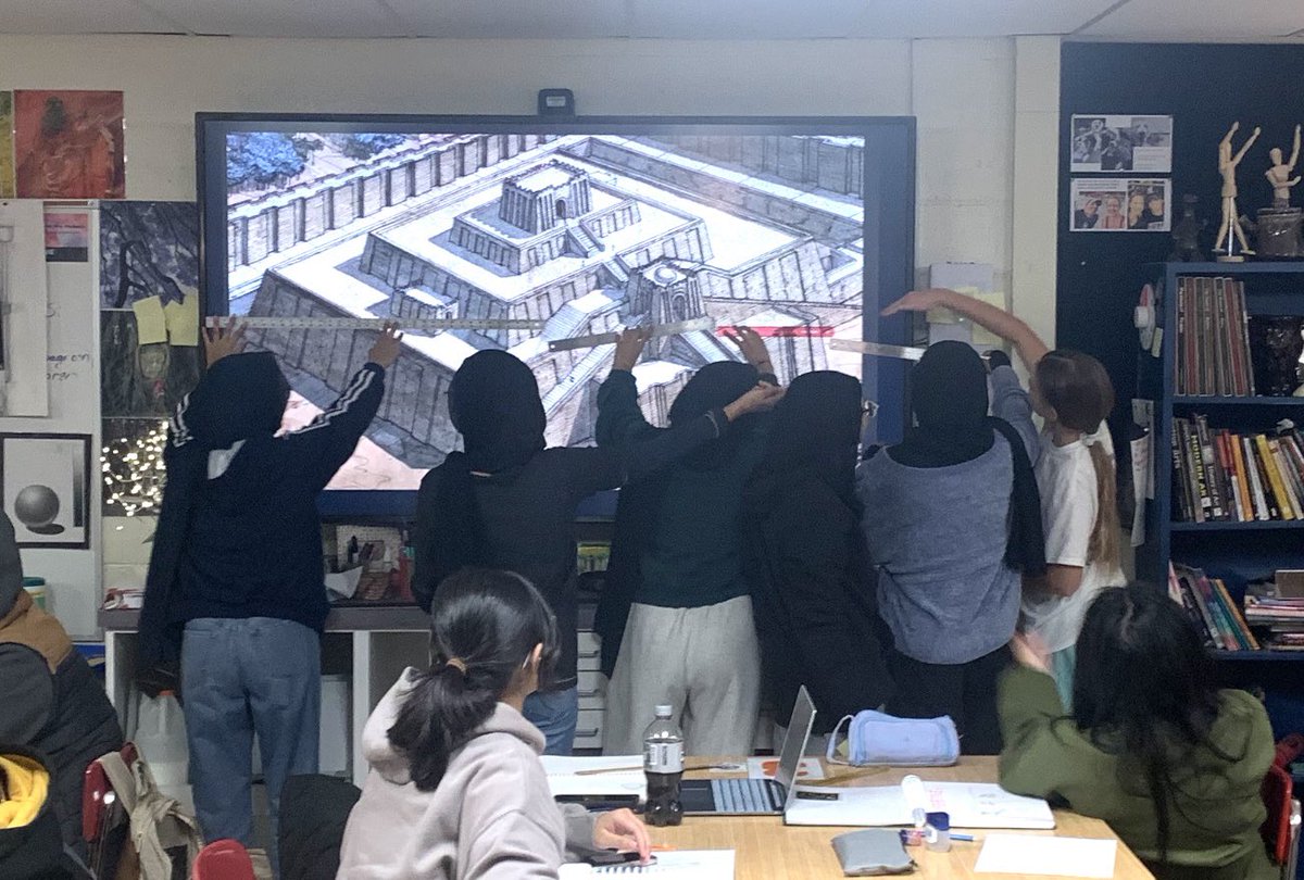 KatieHosbach's tweet photo. 9th graders learned how to draw in 1 & 2 point perspective this week. Today they applied their perspective skills to their studies of Ziggurats in Ancient Mesopotamia. #IAEast #OneTroy #2pointperspective #deepthinkers #tsdthinkers https://t.co/HRG8ezE1JA