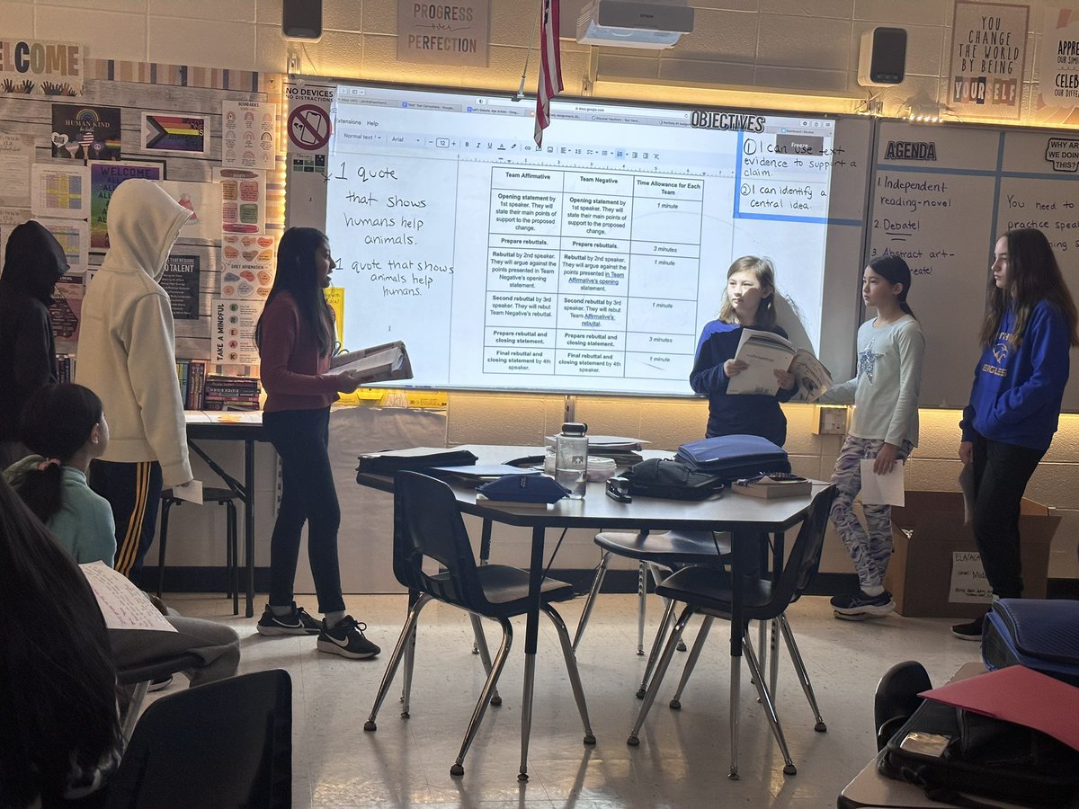 Can animals create art? That is the issue students debated after reading “Monkey Master” this week. They spent time preparing their arguments, anticipating the other-side, and then taking part in a structured debate. This is an impressive group!