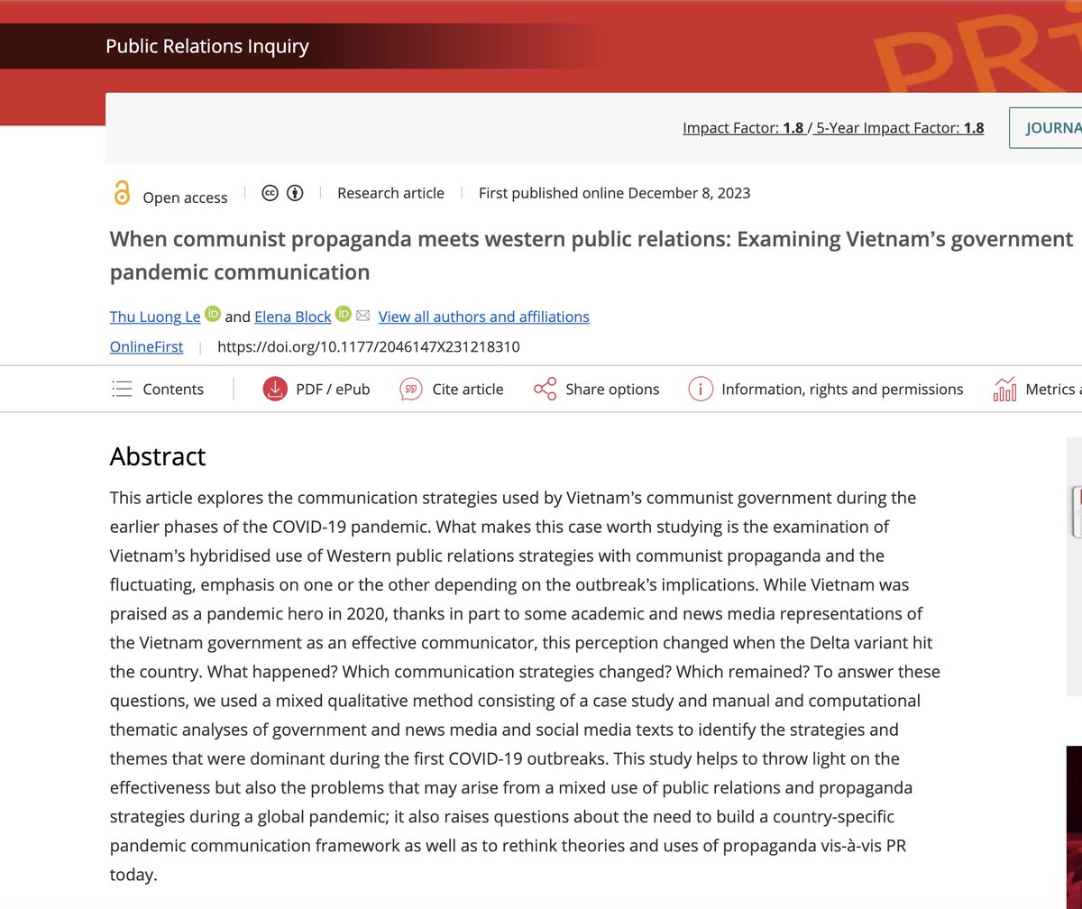 elenablock1's tweet photo. Super happy for the publication of this article and proud of @ThuLuongLE1. Thank you Le for the honour to collaborate. Also thanks to @PRInquiry for the helpful reviews; and to @HASSUQ and @UQCom_Arts for the 'HASS Enabler'—the first article of a set ☺️
https://t.co/QoKVEEPCIY https://t.co/fH09PryGx0