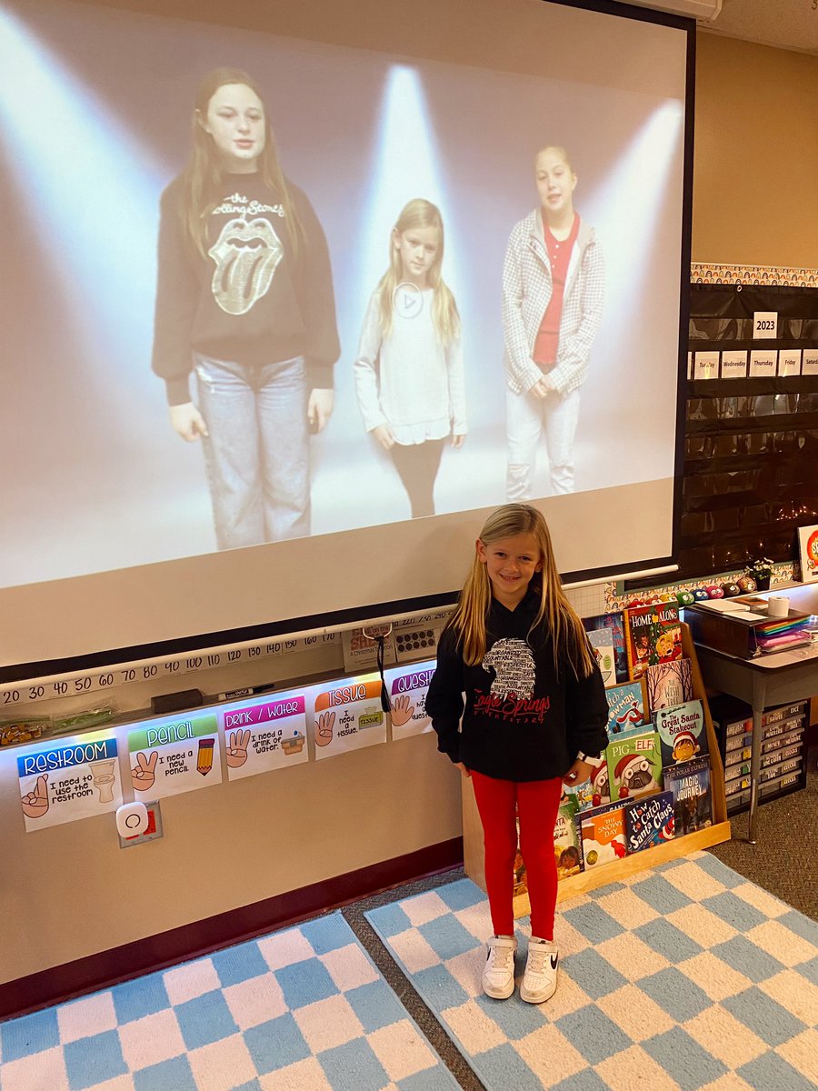 the morning news today was full of my SOARing eagles 🦅❤️ we had friends lead the pledges &amp; a whole interview! so proud of their hard work #eseSOAR