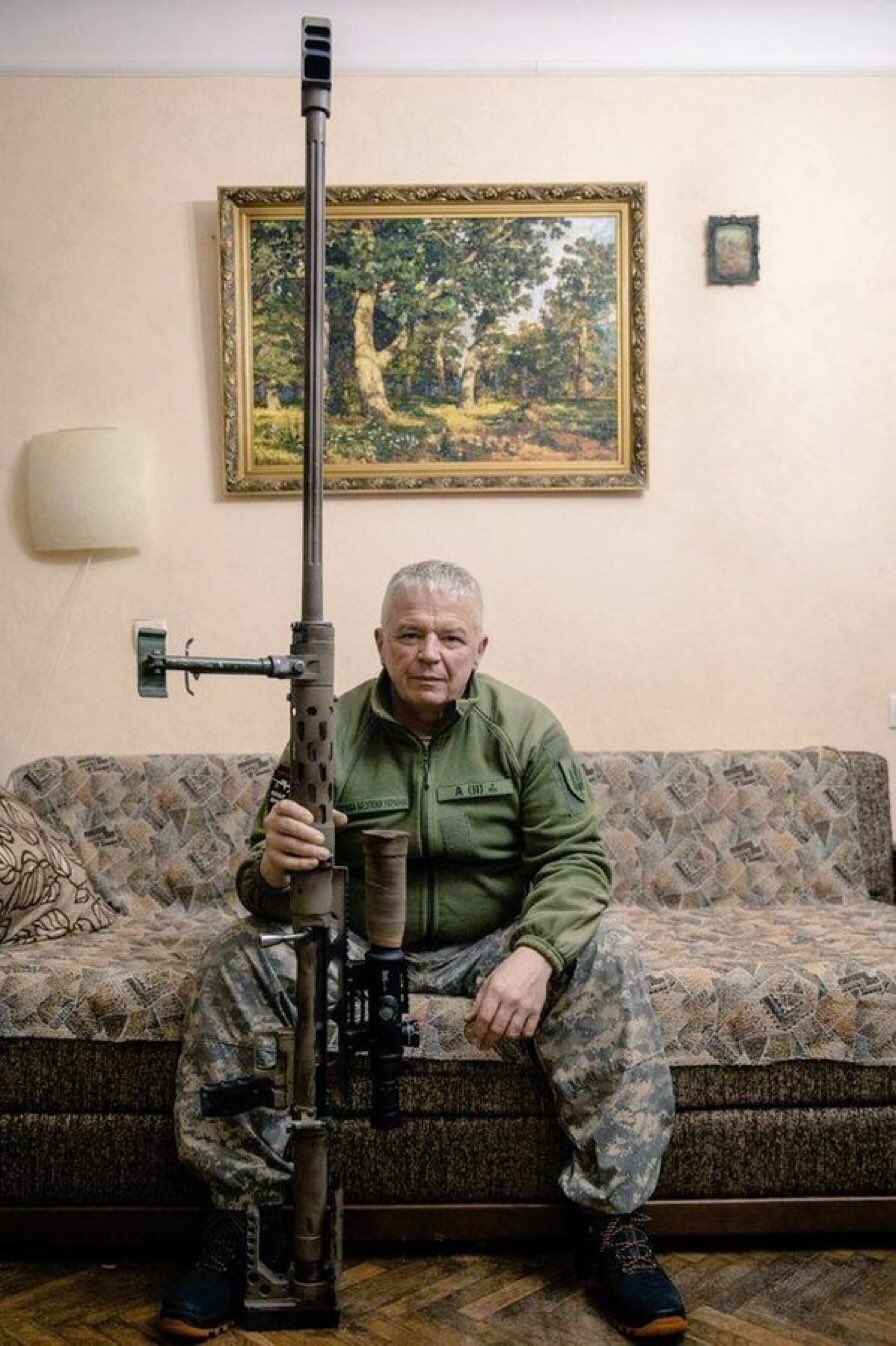 58-year-old Ukrainian sniper Viacheslav Kovalskyi