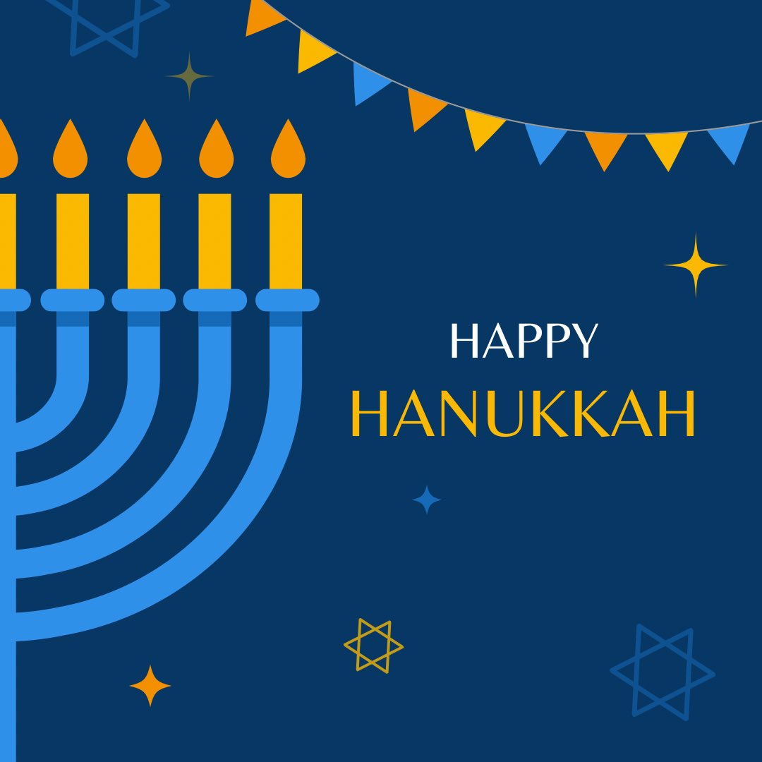 To those who celebrate we're wishing everyone a happy Hanukkah. 🕎 May your candles shine bright and your hearts be filled with love. 🕯️