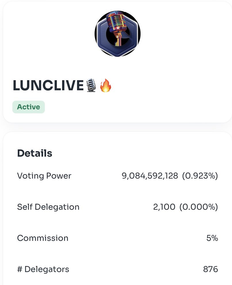The @Luncliveorg validator is now ranked #22 with 9 BILLION LUNC staked! 🤯🎉 We are so grateful for all that delegate with us and invite more to join us as we support the $LUNC recovery. We also have something very special coming for our delegates! Stay tuned! 🤫🍀💎🤲🏻 #Crypto