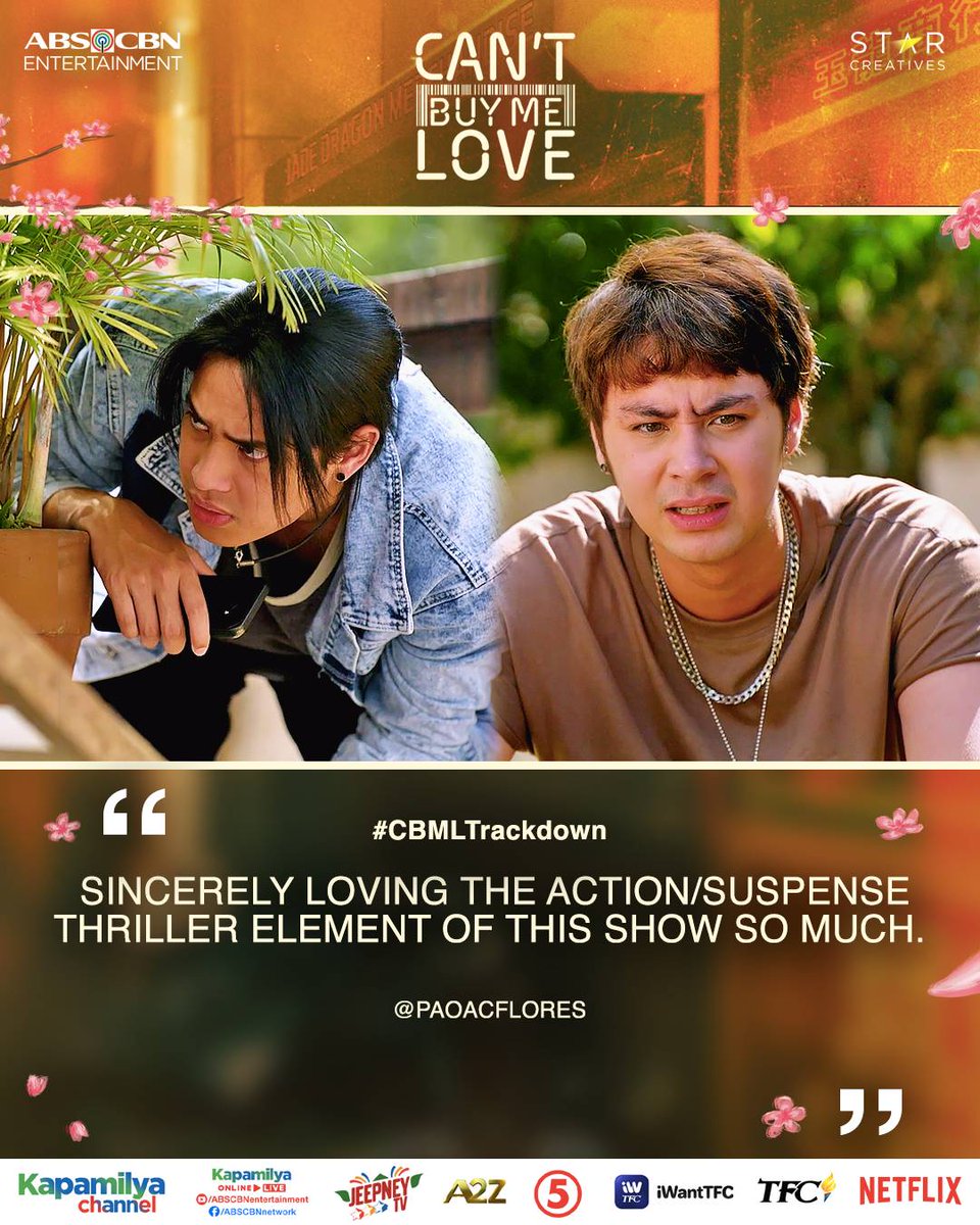 StarCreativesTV's tweet photo. Kinabahan ba ang lahat sa episode kahapon? Level up na talaga mga kaganapan! Intense ang pag #CBMLTrackdown nila 😬

Abangan sa Lunes #CantBuyMeLove at 8:45pm every weeknight sa Primetime Bida 🏷️❤️ https://t.co/NDv6eFJAeE