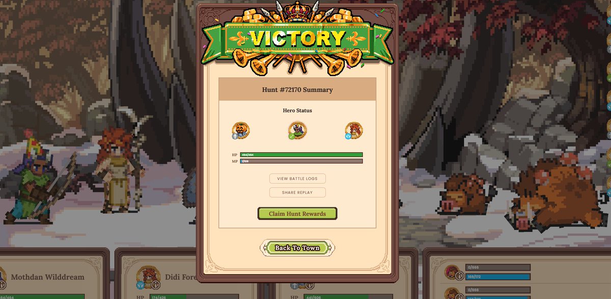 boggsee33's tweet photo. Our Hero's battled another #BoarFamily and struck them down !
The only #Rewards that they collected off these beasts were 14 #GaiasTears.
They were all still super excited to have another #Victory under our belt !
#Defikingdoms #DFK #PVE #BoarHunts #VoidHunts #Rewards #Tears #Crypto #NFT #Gamefi #DefiGames