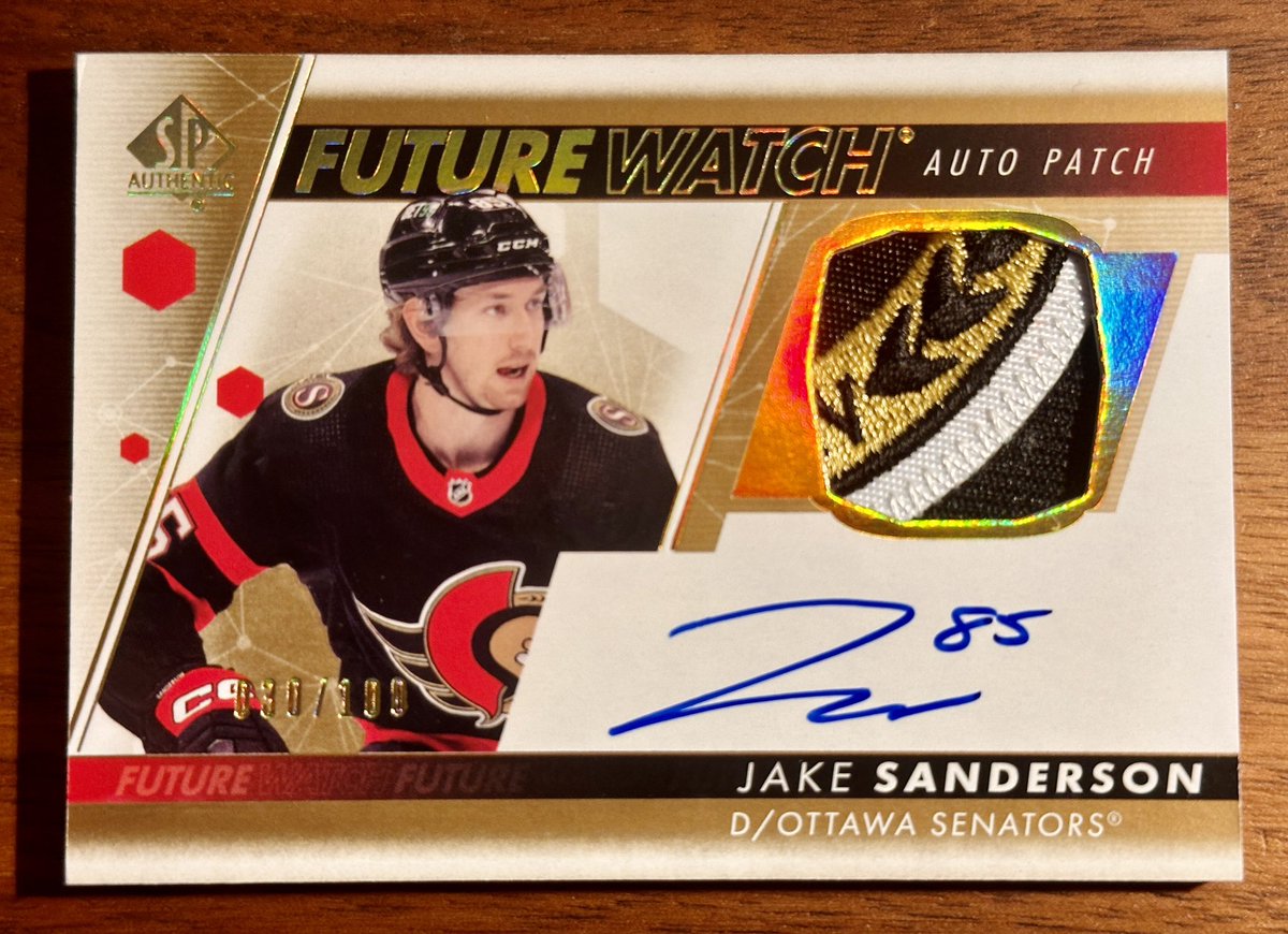 Big Jake Sanderson FWPA to add to the PC!!  

Huge stud, gonna do amazing things for years to come!

#gosensgo #leafssuck #upperdeckhockey #jakesanderson #ottawasenators