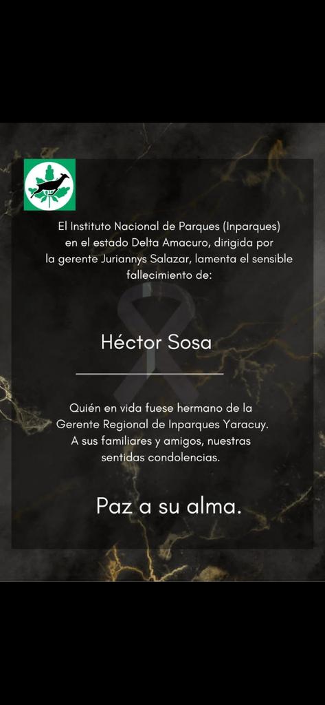 Nos unimos al duelo de nuestra compañera, y extendemos nuestras palabras de solidaridad a sus familiares y allegados. 

@inparquesoficial