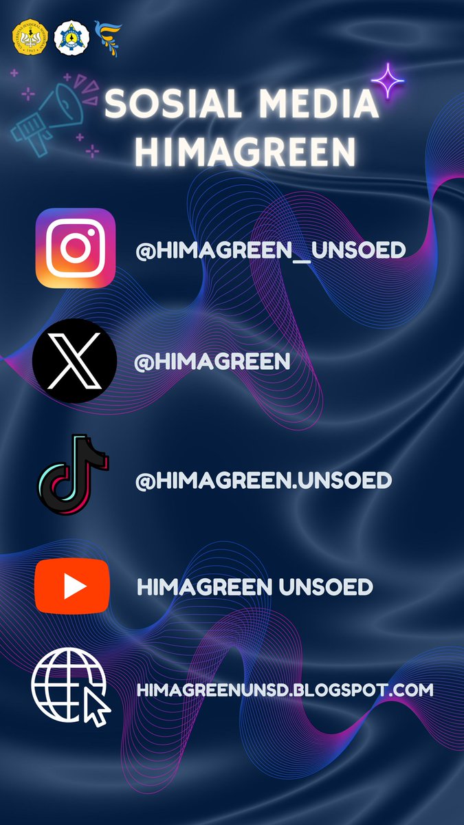 [SOSIAL MEDIA HIMAGREEN]

Hai Greeners!👋🏻👋🏻
Jangan lupa ikuti semua Sosial Media Himagreen yaaa!🤗

#Himagreen
#Unsoed
#CakraNiscala