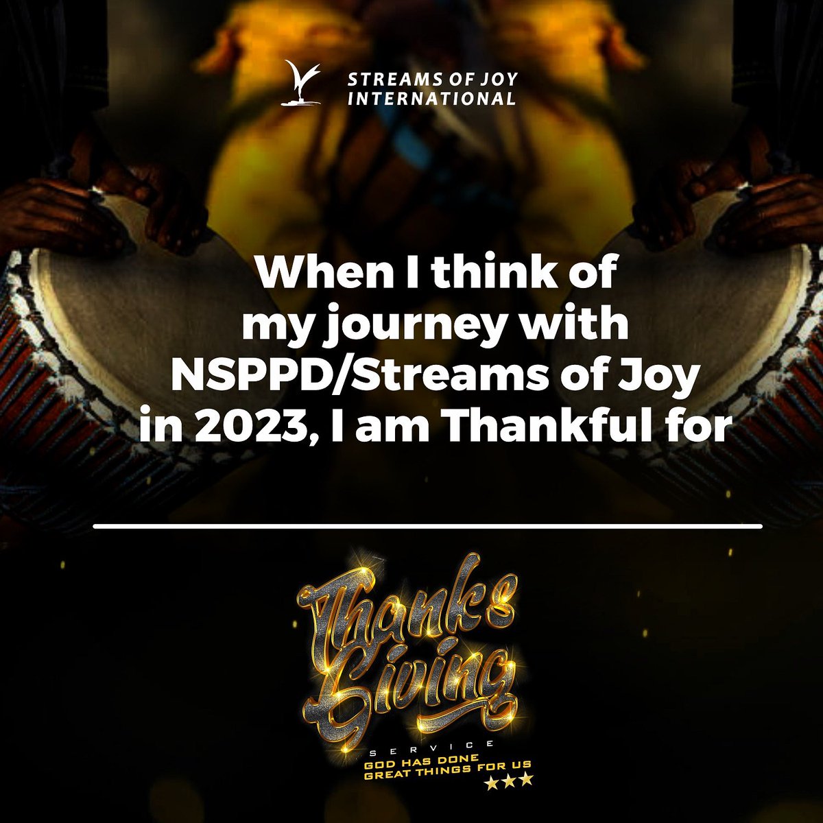 streamsofjoyHQ's tweet image. 2023 has truly been a year and more!!! Can tomorrow’s Sunday services come already??? In the spirit of Thanksgiving, Express your Gratitude to God in the comment section👇🏻🔥🔥🙏🏻🙏🏻🎉

#nsppd
#streamsofjoyinternational 
#whatgodcannotdodoesnotexist