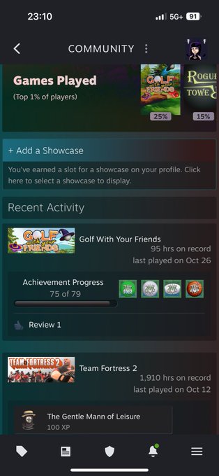 I sure did play a lot of virtual mini golf this year. (Dont come at me for the missing 4 achievements
