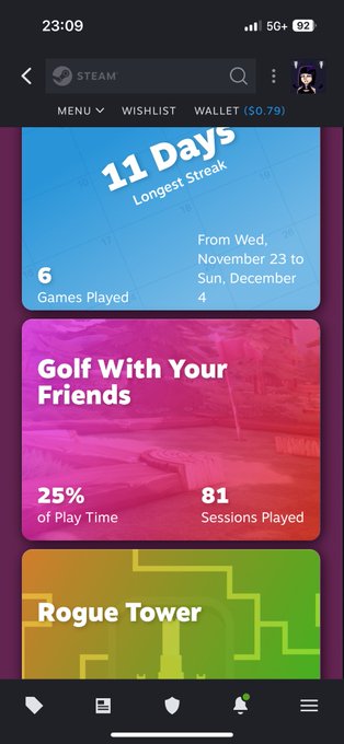 I sure did play a lot of virtual mini golf this year. (Dont come at me for the missing 4 achievements