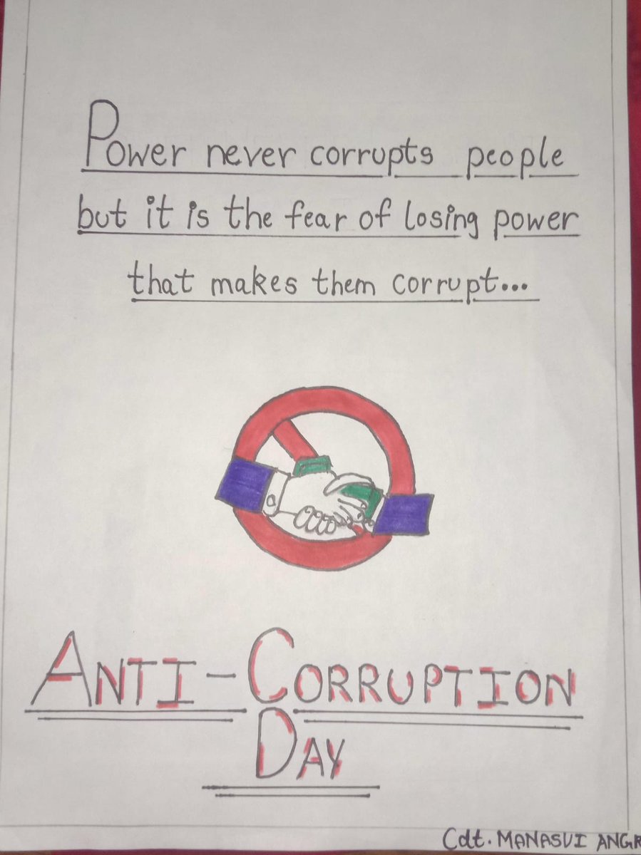 Slogans written by the cadets of GS college to raise awareness on ' 'international anti corruption day'.💰 #InternationalAntiCorruptionDay @DefPROMumbai @HQ_DG_NCC @ncc_dte @mumbai_group