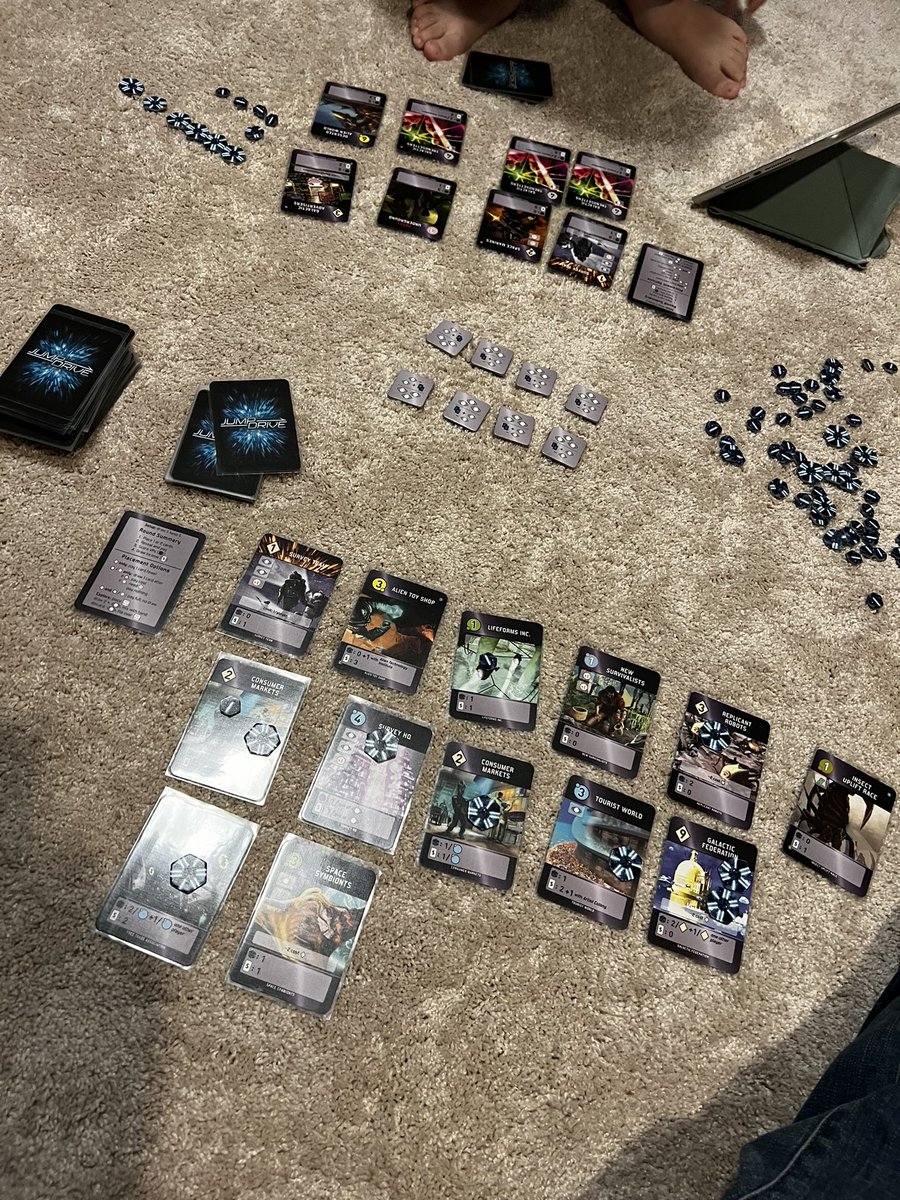 Chanchai_VF's tweet photo. Jaden continues to love #JumpDrive the most out of the games I’ve taught him so far!
This game was pretty close, he still loves the Galactic Trendsetters strategy. He’s still a bit too afraid of sacrificing good cards but I think he’ll see the light soon! 🙏🏼 https://t.co/JaAHJ9RDFd