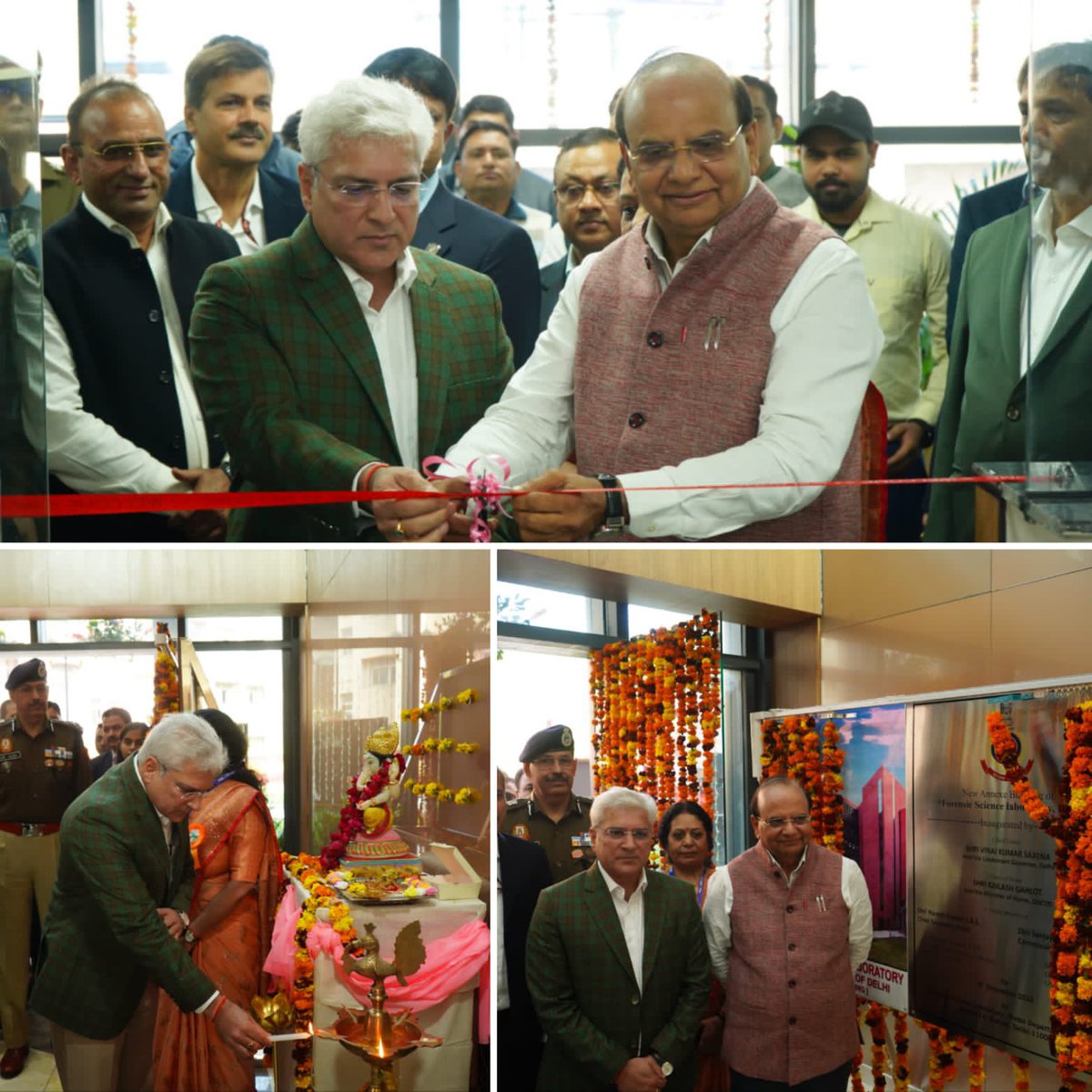 kgahlot's tweet photo. Inaugurated the new Forensic Science Laboratory building in Rohini with Hon’ble @LtGovDelhi. 

With cutting-edge facilities, the lab is primed to deliver swift, high-quality forensic services, strengthening our criminal justice delivery system.

Under the visionary leadership of CM Shri @ArvindKejriwal, the Delhi Government is accelerating justice delivery by investing in state-of-the-art forensic capabilities.