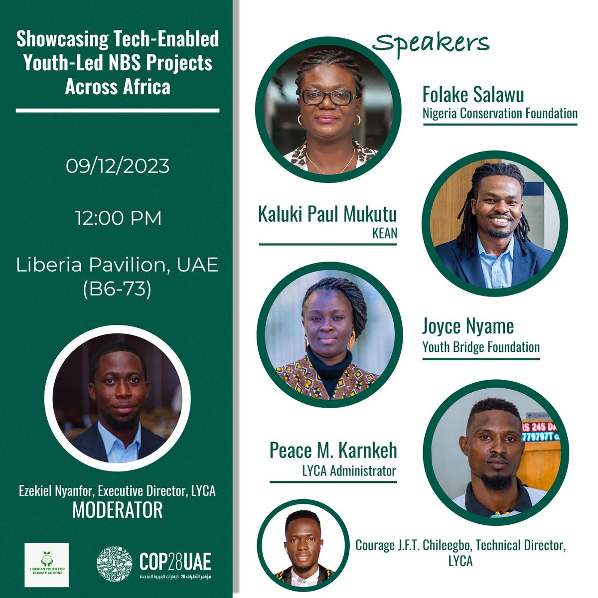 YouthBridge2's tweet photo. Thrilled to have our Programs Manager at #COP28, joining forces with other climate champions in a side event! They'll be delving into the conversation on 'Showcasing Tech-Enabled Youth-Led Nature-based Solutions in Africa.' Let's amplify the voices driving positive change! #COP28 https://t.co/IolabtSkRx