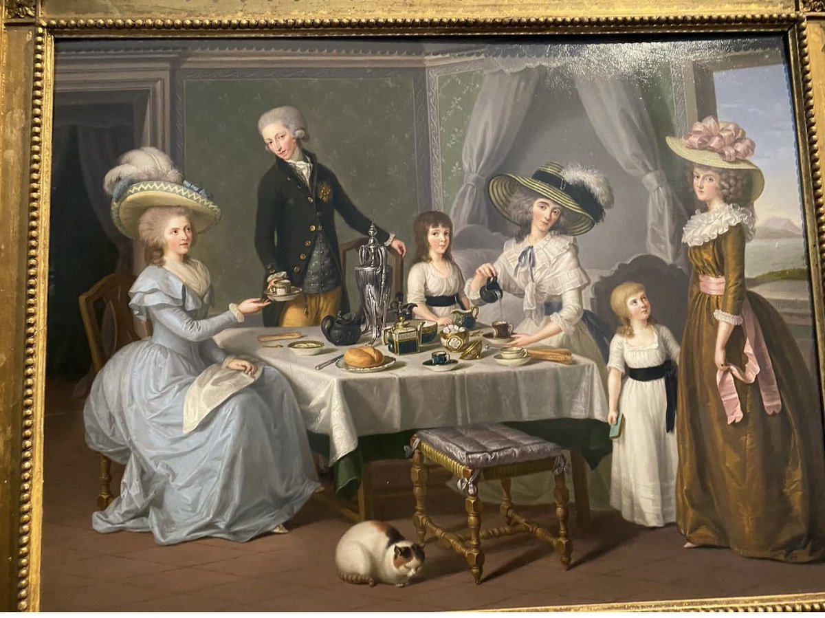 Giorda_a's tweet image. Carlo Emanuele IV, la moglie Maria Clotilde in un momento felice a #Evian. Giornata felice. Altro luogo, altro tempo.  È la notte del 9 dicembre 1798 "vraiment lugubre: une nuit des plus obscures, la neige tombant a gros flocons, les gens de service en pleurs" il re va in esilio.