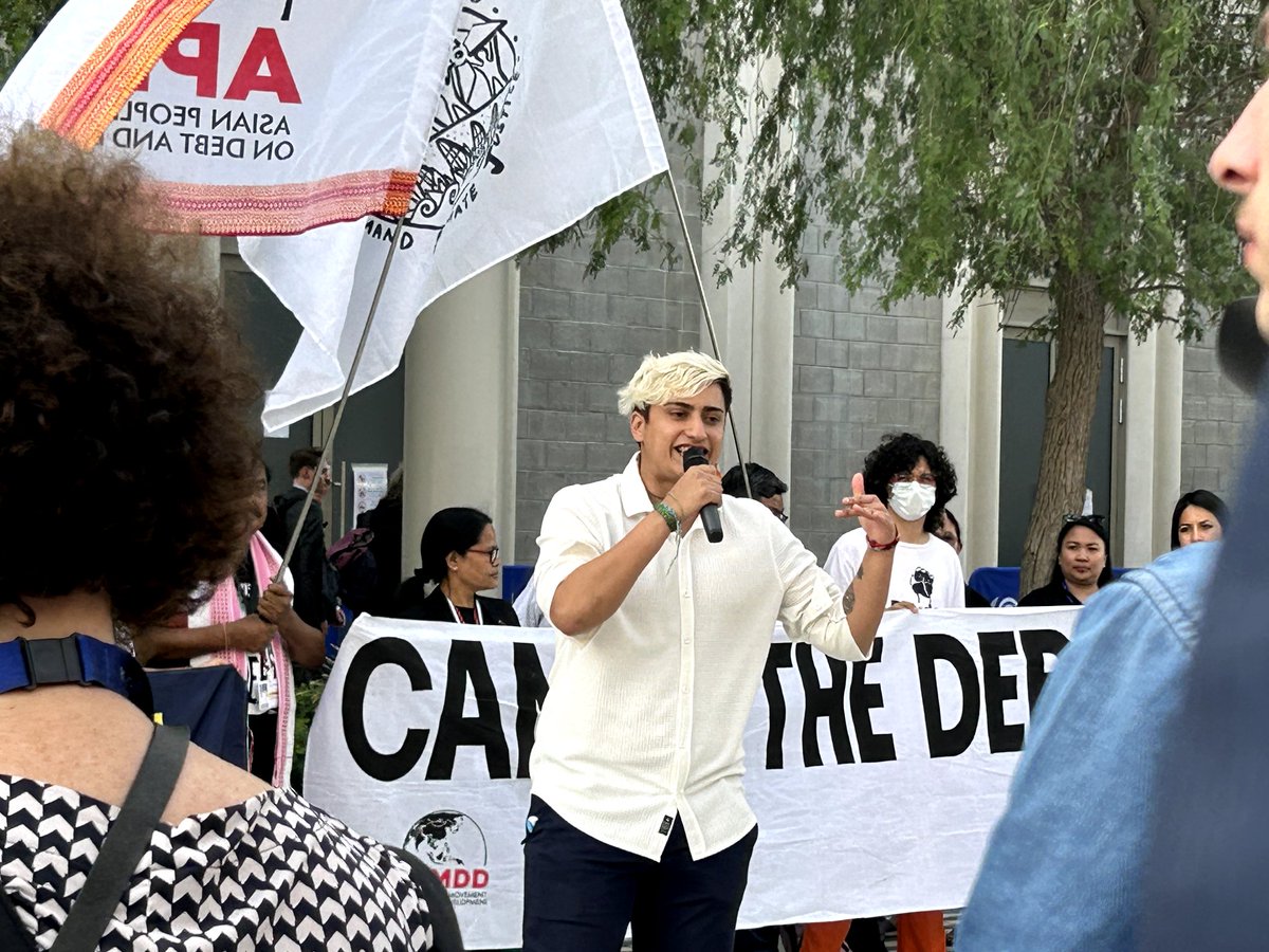 We organised this great action at #COP28 with our friends <a href="/AsianPeoplesMvt/">APMDD</a> <a href="/APMDD_Pakistan/">APMDD Pakistan</a> <a href="/DebtforClimate/">Debt For Climate</a> <a href="/MenaFem/">MenaFem Movement For Economic,Ecological Justice</a> to say that there can be no climatejustice without debt justice!

📢#CancelTheDebt for #ClimateJustice✊