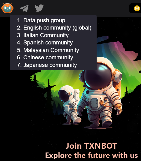 TXNBOT-Blockchain aggregation platform tweet media