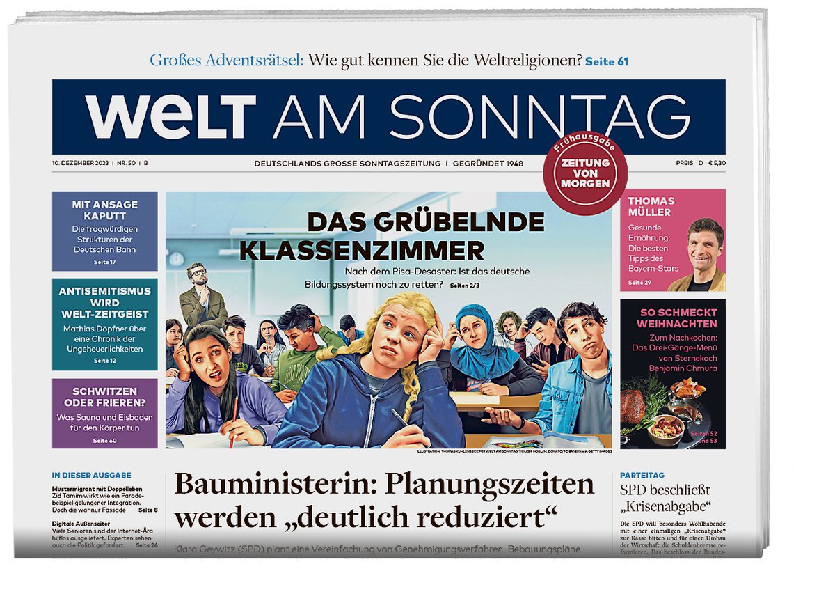 Die neue #WELTAMSONNTAG – jetzt bei Ihrem Zeitungshändler oder hier im E-Paper: epaper.welt.de @welt