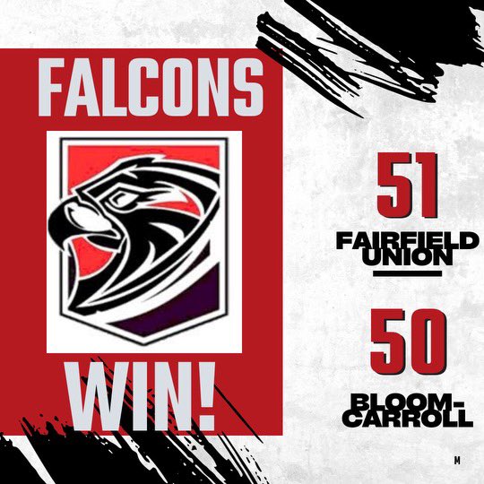 The Falcons defeat Bloom Carroll on a buzzer beater 3 by <a href="/caleb_schmelzer/">Caleb Schmelzer</a> 51-50. Caleb Schmelzer had 27 points and Max Stansberry had 11. Caleb Redding and Isaiah DeLong hit two HUGE threes to help get the win! #FAMILY