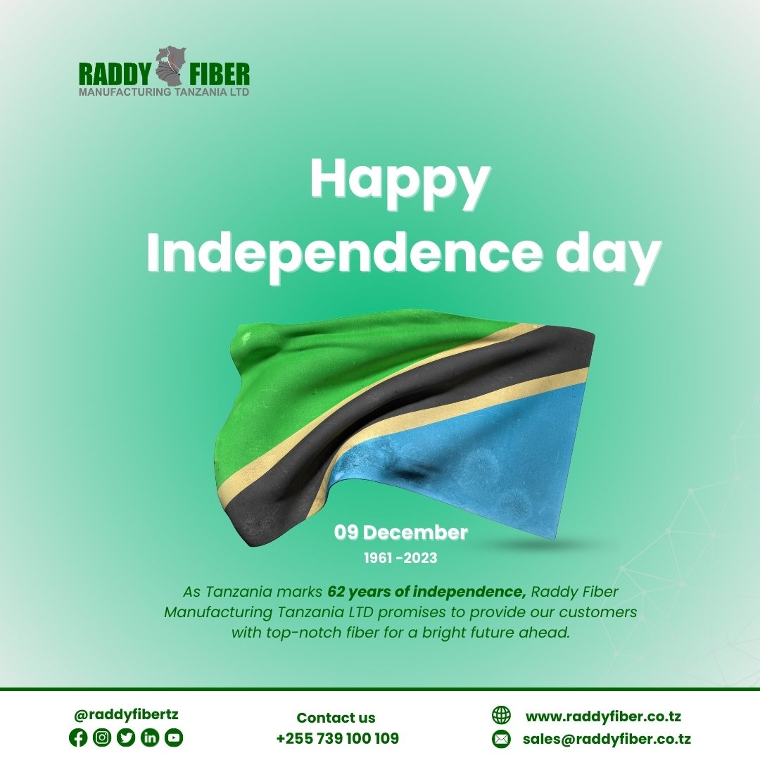 raddyfibertz's tweet photo. Happy Independence Day, Tanzania! 🇹🇿✨ Raddy Fiber Manufacturing celebrates the spirit of freedom and unity with our amazing customers. Wishing you all a day filled with pride, joy, and seamless connections! #IndependenceDay #Tanzania #RaddyFiber" https://t.co/mXjgVwdmgK