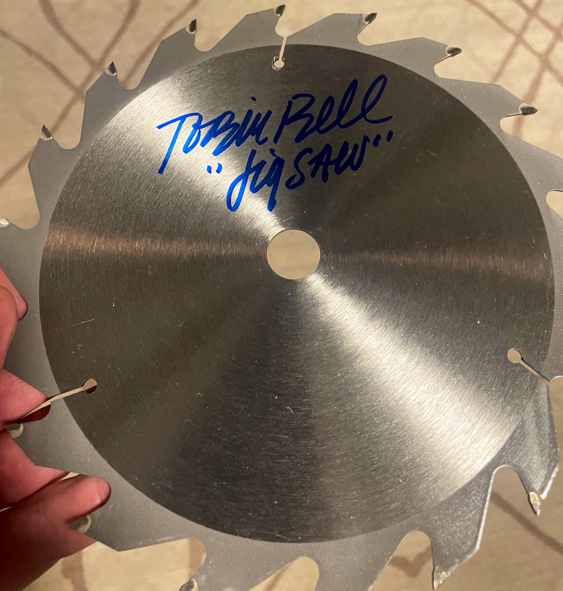 joshstolberg's tweet image. After the poster giveaway (pinned), this beautiful saw blade is next.  Free giveaway for the holidays.  I will be drawing the winner from my mailing list (link in bio).  #saw #sawmovie