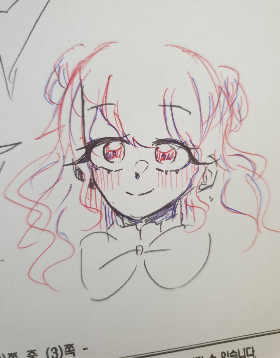 시험 끝났으니 시험지 낙서도 올려봅니다~어째 로즈만 그렸을까요