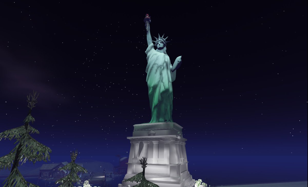 EthanWestland's tweet image. The sights of a #ChristmasExpo unlike any, reminescent of the 1964 World's Fair. The Eiffel Tower &amp;amp; Statue of Liberty in the #LightsOfHope sim and the Unisphere in the main Christmas Expo sim. There is still time to explore all 11 regions and support cancer research! #SecondLife