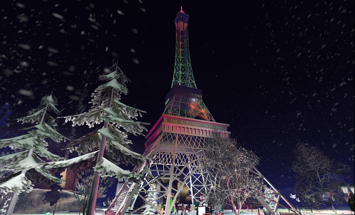 EthanWestland's tweet image. The sights of a #ChristmasExpo unlike any, reminescent of the 1964 World's Fair. The Eiffel Tower &amp;amp; Statue of Liberty in the #LightsOfHope sim and the Unisphere in the main Christmas Expo sim. There is still time to explore all 11 regions and support cancer research! #SecondLife