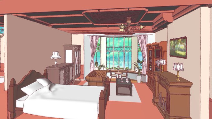 「bedroom lamp」 illustration images(Latest)