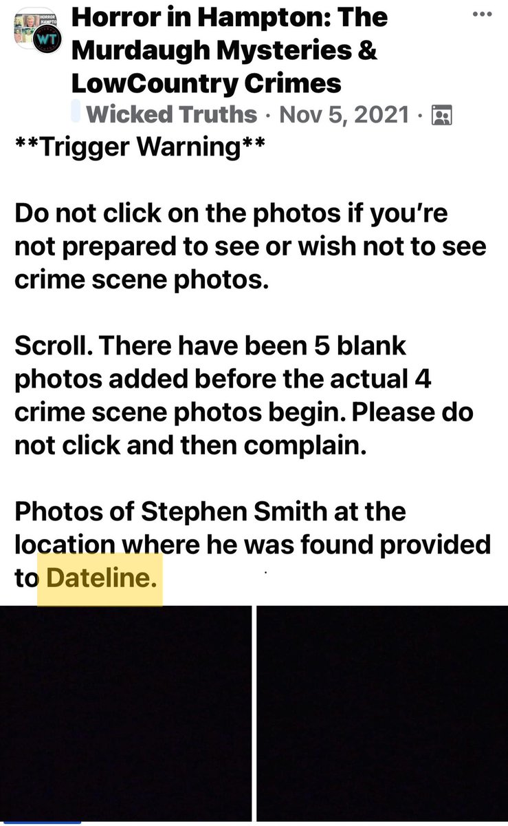 wickedxtruths's tweet photo. Now the facts:
Dateline aired a special on all of the cases on 10/28/2021.
The #standingforstephen event was 10/30/2021.
And the bombshells??
The fb post was posted on 11/5/2021 complete with
DATELINE AND NBC watermarks. https://t.co/TF6dEewFFp